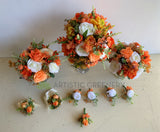 Round Wedding Bouquet - Orange & White - Joy Y | ARTISTIC GREENERY