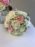 Round Bouquet - Pink & White - Jessica H