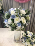 Round Bouquet - Blue & White - Pia M