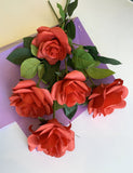 1st Wedding Anniversary Paper - Paper Flower (made-to-order) Paper Rose Bouquet | ARTISTIC GREENERY