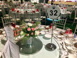 For Hire - Small Guest Table Centrepiece / Flower Arrangement - Pink & White Roses in Mason Jar (Reference: Cecilia)