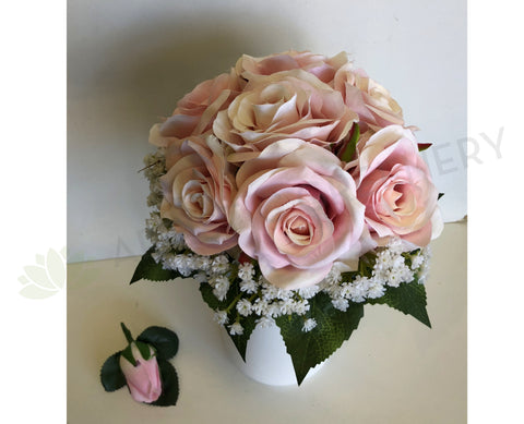 Round Bouquet - Pink & White - James W