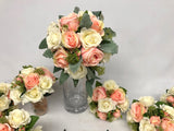 Round Bouquet - Salmon & White - Jenna