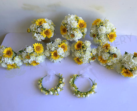 Round Bouquet - Yellow & White - Jessica F