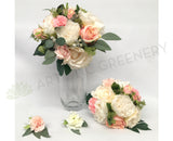 Round Bouquet - Pastel Pink & White - Kelli S