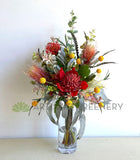 FA1057N - Artificial Native Flowers Arrangement (70cm Height) - Kirrawee High School Bespoke Flower Arrangement | ARTISTIC GREENERY