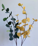 LEA0070N Silver Dollar / Eucalyptus Spray 84cm Green / Mustard