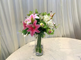 FA1091 - Pink & White Floral Arrangement 55cm Tall