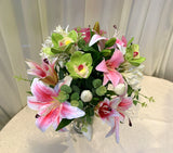 FA1091 - Pink & White Floral Arrangement 55cm Tall
