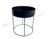 Metal Round Planter / Stand - Black (Product: MRPLANTER-S82) | ARTISTIC GREENERY