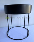 Metal Round Planter / Stand - Black (Product: MRPLANTER-S82) | ARTISTIC GREENERY