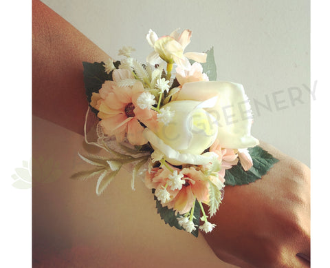 Corsage - Soft Pink & White - Mary K
