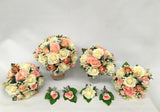 Round Bouquet - Peach & White - Natalie L