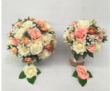 Round Bouquet - Peach & White - Natalie L