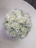 White rose posy silk