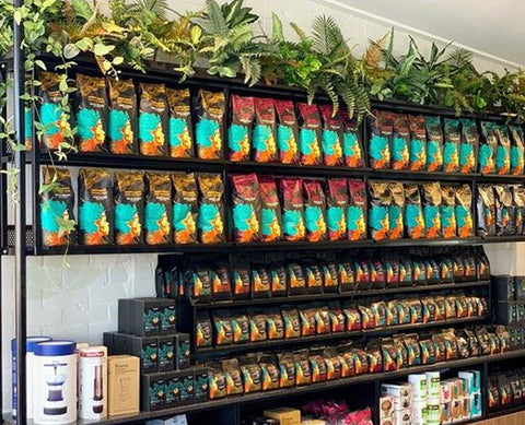 Port City Roasters (South Fremantle) - Artificial Plants for Display Shelves & Hanging Baskets with Plants