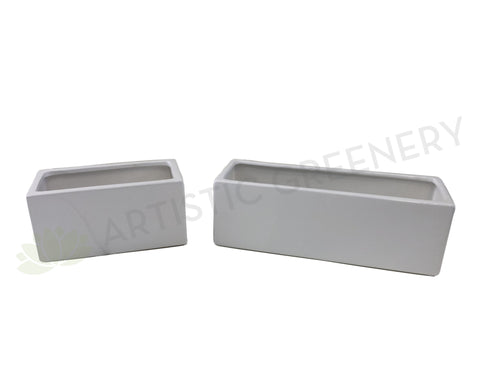  Ceramic Rectangle Planter / Pot (code: RECTCERWHI) 