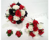 Round Bouquet - Red / Black/ White - Rachael O