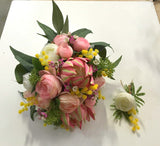 Round Bouquet - Native Pink & Yellow