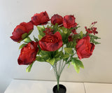 SP0013 Red Silk Peony Ranunculus Bunch 55cm Red | ARTISTIC GREENERY