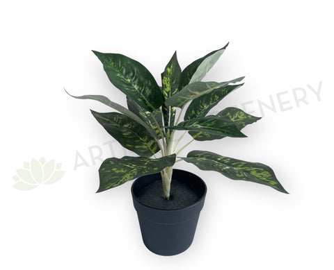 SP0025XS Artificial Dieffenbachia Dumb Cane Leopad Lily Plant 40cm | ARTISTIC GREENERY