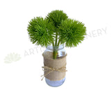 SP0253S Faux Green Trick Dianthus (Green Balls / Sweet William) 28cm | ARTISTIC GREENERY