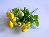 SP0282Y Silk Small Ranunculus Bunch 31cm Yellow | ARTISTIC GREENERY