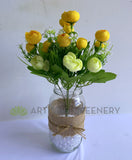 SP0282Y Silk Small Ranunculus Bunch 31cm Yellow | ARTISTIC GREENERY