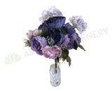 SP0286 Mixed Peony & Hydrangea Bouquet 47cm Purple