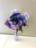 SP0286 Mixed Peony & Hydrangea Bouquet 47cm Purple