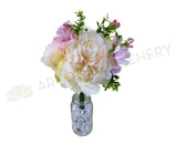 SP0288 Champagne Peony & Light Pink Cosmos Bouquet 34cm