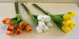 SP0302 PU Tulip Bouquet 49cm Orange / White / Yellow / Pink