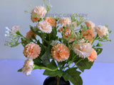 SP0307 Silk Small Corn Flower / Carnation Bunch 28cm Lilac / White / Salmon | ARTISTIC GREENERY