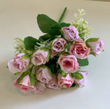 PINK - SP0308 Mini Rose Bunch 29cm