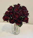 DEEP RED - SP0319 Deluxe Rose Bunch 28cm