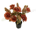 SP0332 Glitter Rose Bunch 54cm Light Brown | ARTISTIC GREENERY