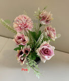 SP0349 Silk Mixed Flower Bunch 29cm 6 Colours | ARTISTIC GREENERY