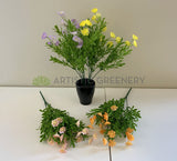 SP0354 Plastic Colourful Flowers Bunch with Greenery 38cm 4 Colours | ARTISTIC GREENERY