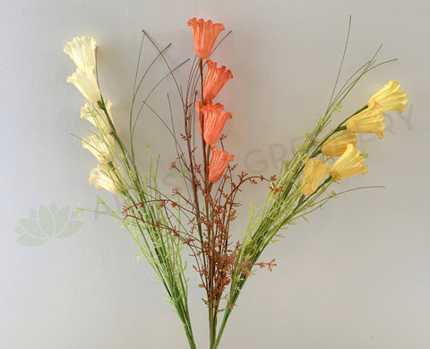 SP0369 Fake Dried-Look Flower - Trumpet Flower 60cm 3 Colours | ARTISTIC GREENERY Perth WA