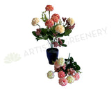 SP0371 Silk Mini Hydrangea Bunch 34cm 2 Colours Pink | ARTISTIC GREENERY