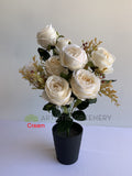 Cream - SP0374 Silk Large Rose Bunch 50cm 5 Styles |  ARTISTIC GREENERY MALAGA AUSTRALIA