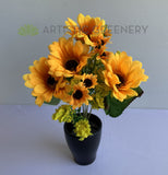 SP0377 Small Silk Sunflower Bunch 32cm Yellow | ARTISTIC GREENERY