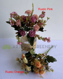 SP0419 Small Rustic Corn Flower / Carnation Bunch 28cm Rustic Pink / Rustic Orange | ARTISTIC GREENERY