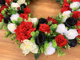 St Kilda Themed Floral Wreath 30cm / 40 / 50 / 90cm - SYM0037