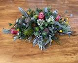 Faux Australian Native Casket Spray / Coffin Spray / Memorial Flowers 70cm /100cm / 140cm Long - SYM0043 | ARTISTIC GREENERY