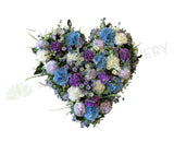 Heart Shaped Silk Floral Wreath 40cm / 70cm - SYM0050 / Love Heart Wreath Silk Floral flower wreath Perth Australia / Sympathy Gravestone flowers | ARTISTIC GREENERY