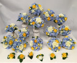 Round Bouquet - Yellow Blue White - Sarah M