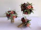 Round Bouquet - Burgundy & Dusty Pink - Shawnie R