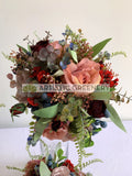 Round Bouquet - Burgundy & Dusty Pink - Shawnie R