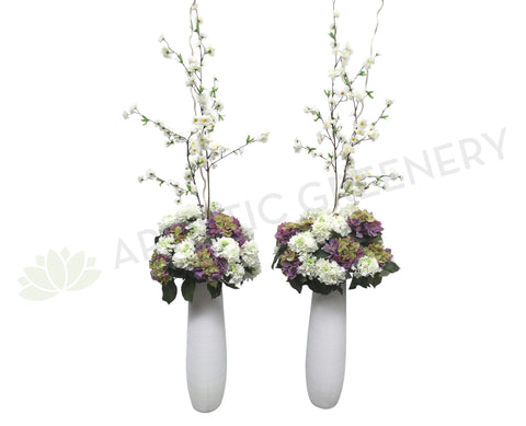 For Hire - Tall Floral Arrangement Purple & White or Pink & White